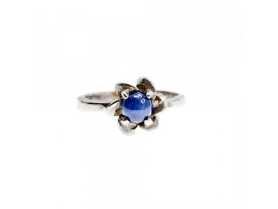 925 Sterling Silver Star Sapphire Ring Size 5.5