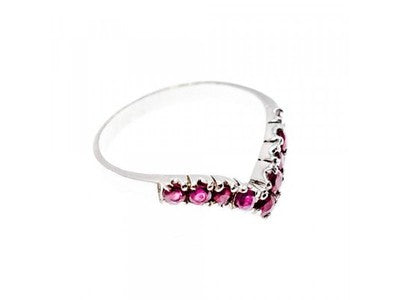 925 Sterling Silver Pink Topaz Ring Size 8