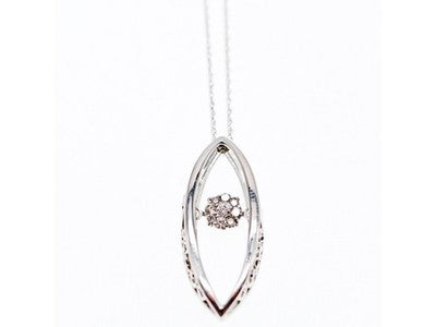 10K White Gold Diamonds Chain With Pendant