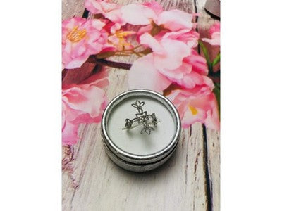 925 Sterling Silver Small Colorless Topaz Ring Size 8