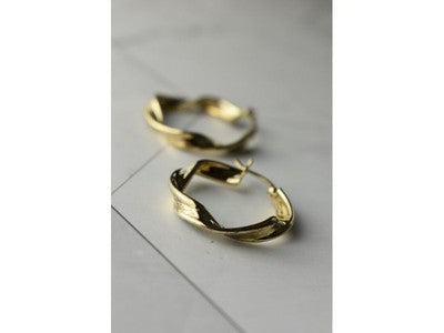 925 Sterling Silver Gold Plated Classic Earring