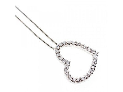 925 Sterling Silver CZ "Heart" Chain with Pendant