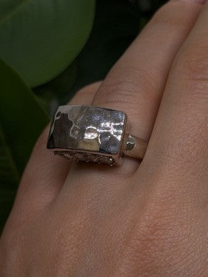 Unique Design 925 Sterling Silver White Colorless Spinel Ring Size 7