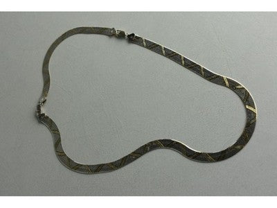 925 Sterling Silver with Gilding Necklace Italy Milor