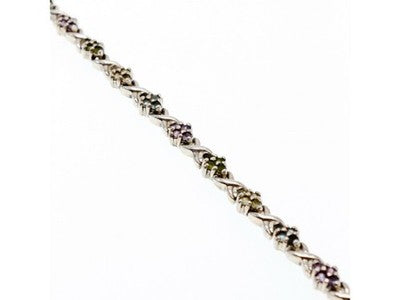 925 Sterling Silver Multi Gemstones Bracelet