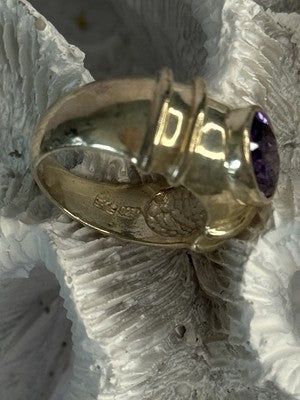 925 Sterling Silver Amethyst Ring Size 7