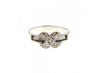 Vintage 925 Sterling Silver CZ Ring Size 9