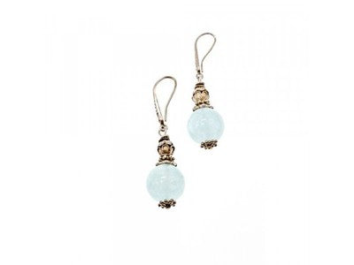 Vintage 925 Sterling Silver Agate Earrings