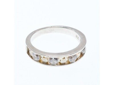 925 Sterling Silver White Topaz Ring Size 8 Disney