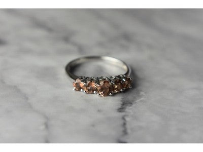 925 Sterling Silver Hessonite Ring Size 8