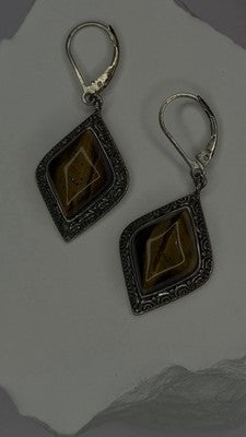 Artisan Collection 925 Sterling Silver Tiger's Eye Earrings