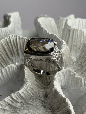 925 Sterling Silver Brown Tourmaline Ring Size 7