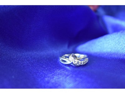 925 Sterling Silver White/Colorless Spinel Ring Size 6.5