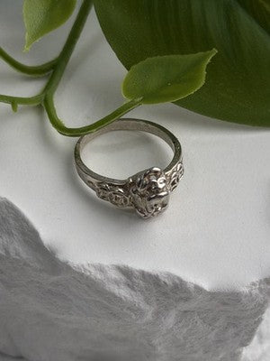 Vintage 925 Sterling Silver Frog Ring Size 7.5