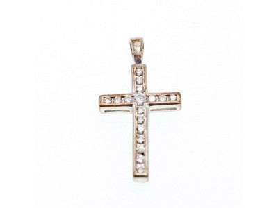 925 Sterling Silver CZ Cross Pendant