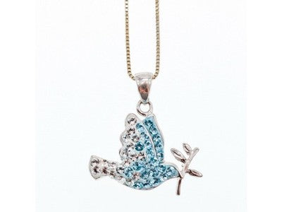 925 Sterling Silver CZ "Bird" Chain With Pendant Italy