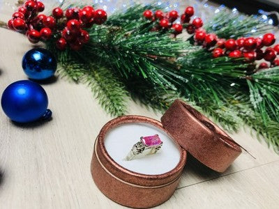 925 Sterling Silver Pink CZ Ring Size 6