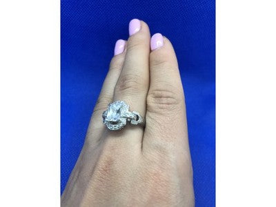 925 Sterling Silver CZ Ring Size 8