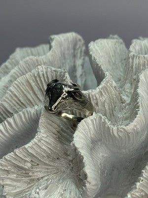 Men'S 925 Sterling Silver "Bull" Ring Size 9.5