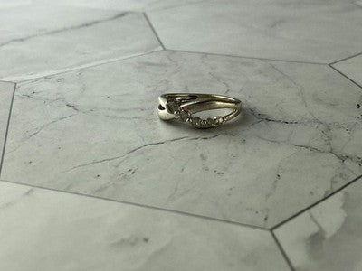 925 Sterling Silver White Topaz Ring Size 7