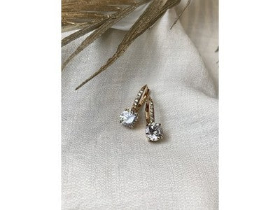 925 Sterling Silver Gold Plated CZ Earrings
