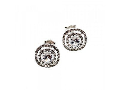 925 Sterling Silver CZ "Holiday" Stud Earrings