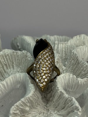 925 Sterling Silver Alpanite & CZ Ring Size 7 Length 1.45 Inch