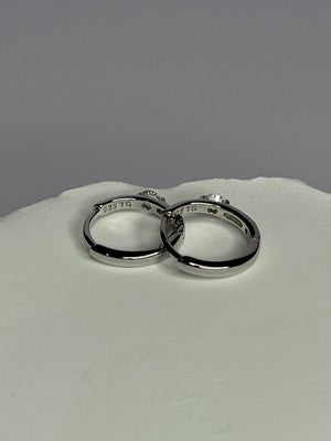 925 Sterling Silver Minimalist CZ Earrings Length 0.5 Inch