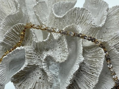 925 Sterling Silver Gold Plated Aquamarine Bracelet