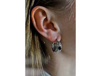 Vintage 925 Sterling Silver Almandine & Marcasites Earrings