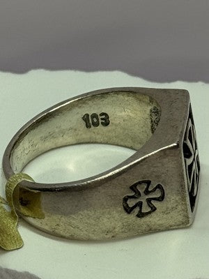 Vintage 925 Sterling Silver "Cross" Ring Size  10.5