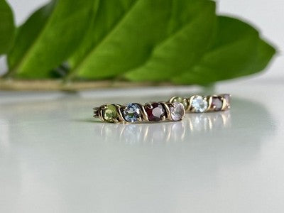 Vintage 925 Sterling Silver Gold Plated Multi Gemstones Earrings