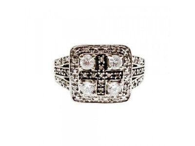 925 Sterling Silver White Spinel Ring Size 7