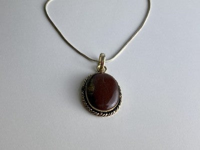 Vintage Chain with  Pendant Carnelian