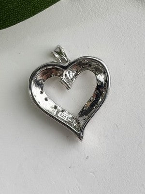 925 Sterling Silver & Gold Plated Diamond Heart Pendant