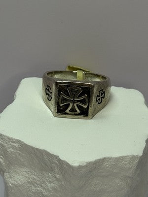 Vintage 925 Sterling Silver "Cross" Ring Size  10.5