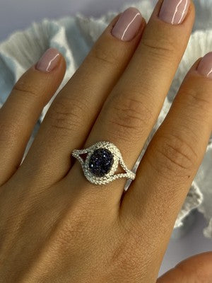 925 Sterling Silver Marcasite Ring Size 9.5
