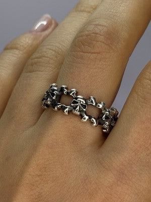 925 Sterling Silver Skull Ring Size 10.5