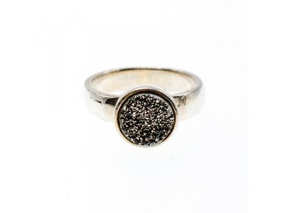 925 Sterling Silver Pyrite Ring Size 5.5
