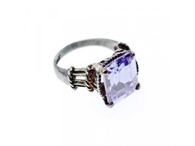 925 Sterling Silver Amethyst Ring Size 6.75