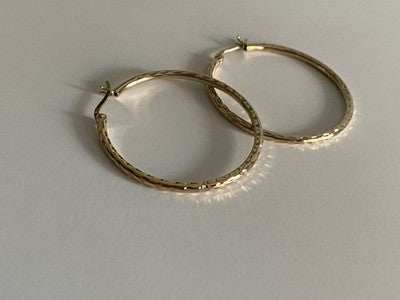 925 Sterling Silver Gold Plated Hoop Earrings