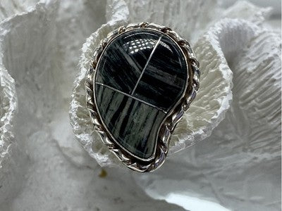 925 Sterling Silver Jasper Ring Size 8