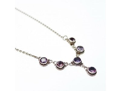 925 Sterling Silver Amethyst Necklace