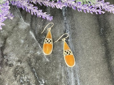 Vintage 925 Sterling Silver Agate Earrings
