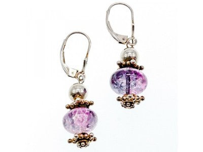 925 Sterling Silver Amethyst Earrings