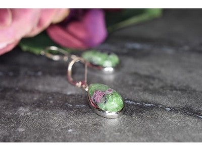 925 Sterling Silver Multicolor Jasper Earrings