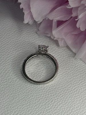 Shiny 925 Sterling Silver CZ Ring Size 10