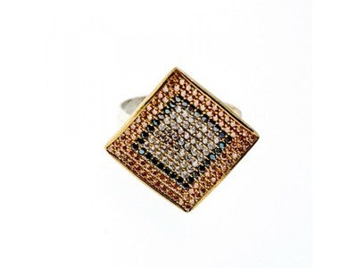 925 Sterling Silver with Gilding CZ & Black Jade Set
