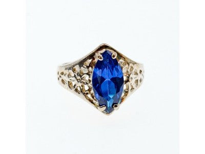 925 Sterling Silver Blue Tourmaline Ring Size 6.5