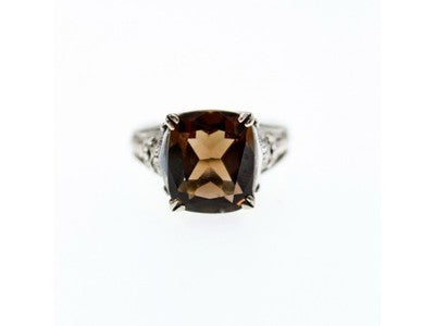 925 Sterling Silver Hessonite Ring Size 6